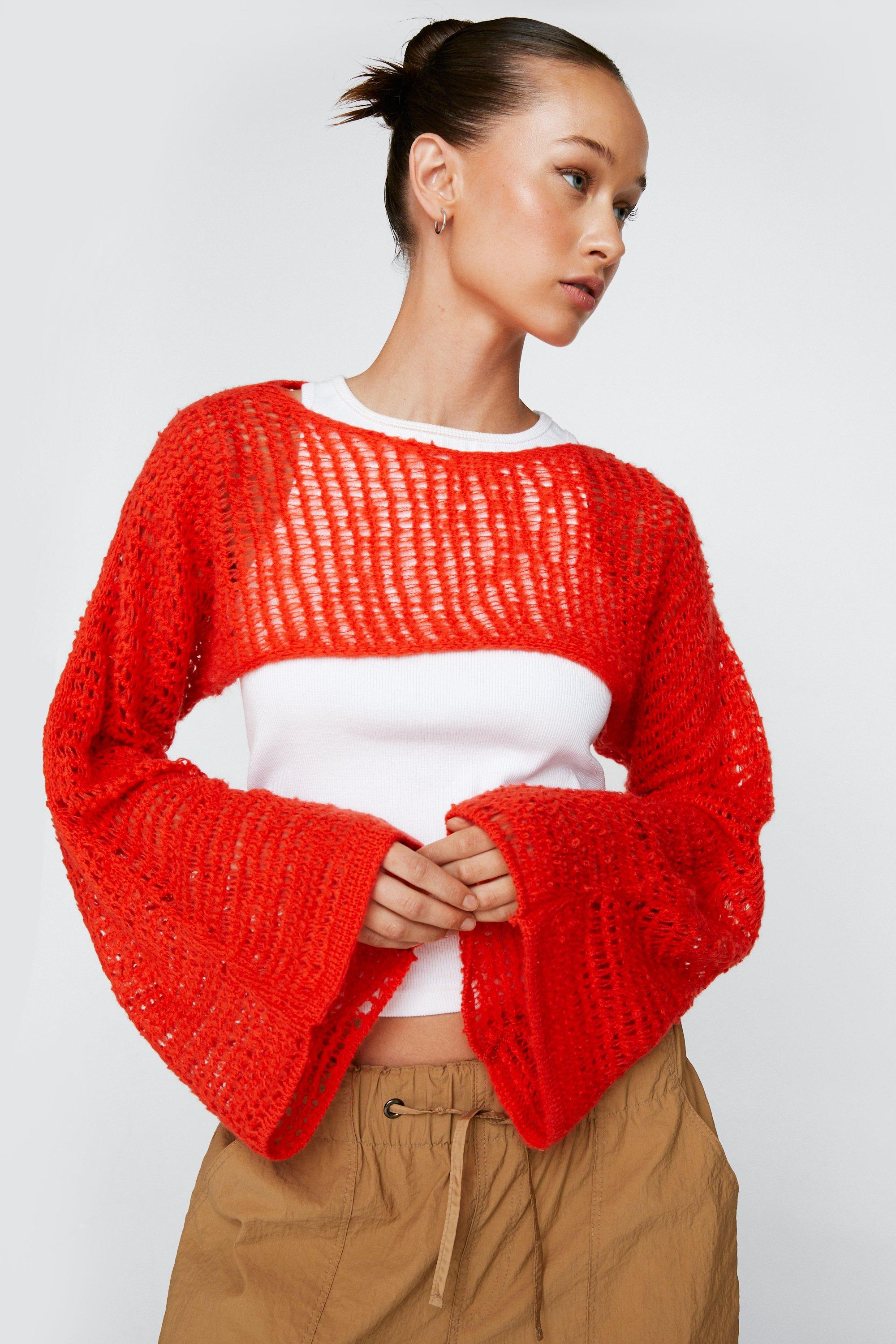 Shoulder crop online sweater